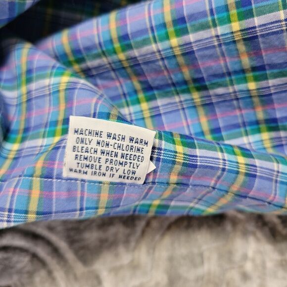 Ralph Lauren Shirt Mens Medium Purple Blue Plaid Button Down Yellow Pony - Picture 11 of 13